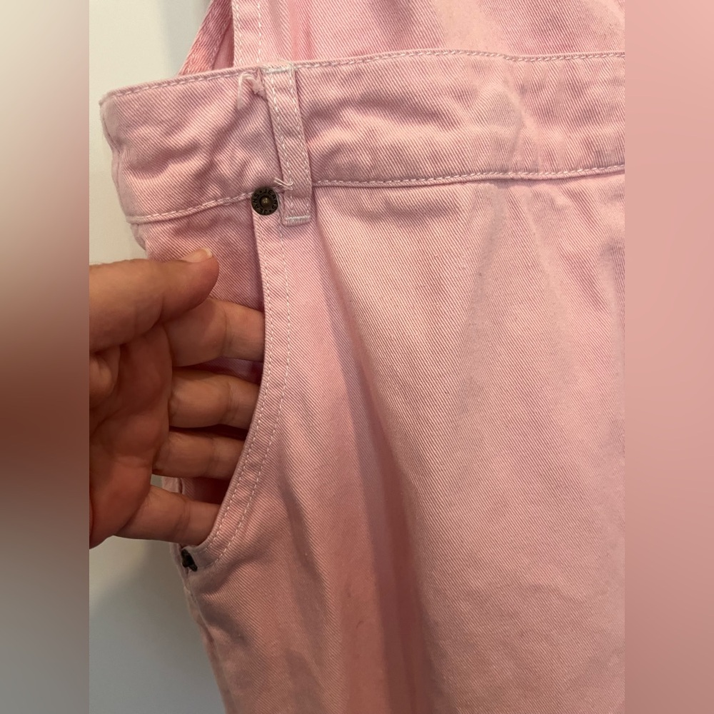 Lindy Bop Pink Overalls Wide Leg Carpenter Capri Retro 50s - Picture 4 of 16